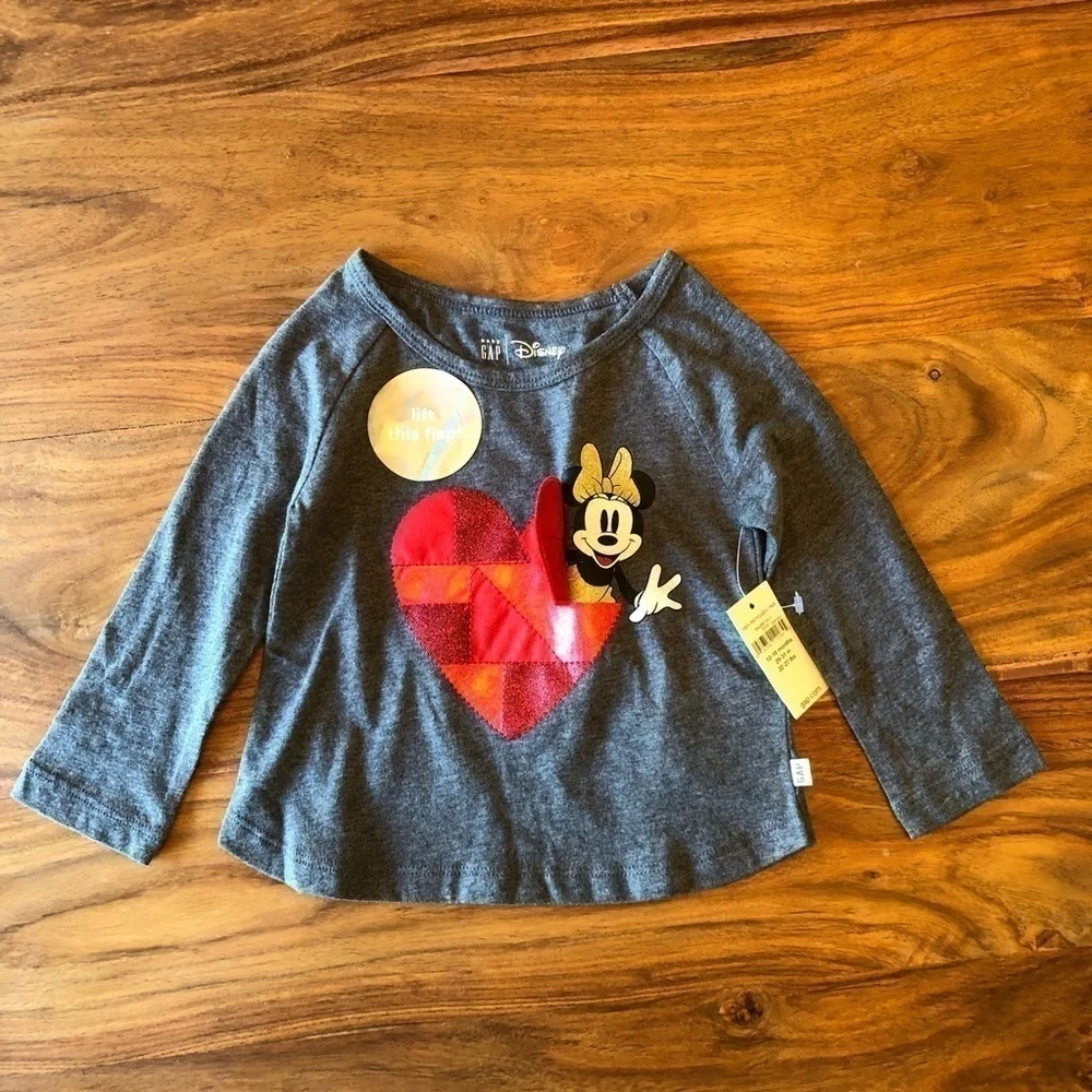 NWT Gap Baby Disney Minnie Mouse shirt with Peekaboo Heart